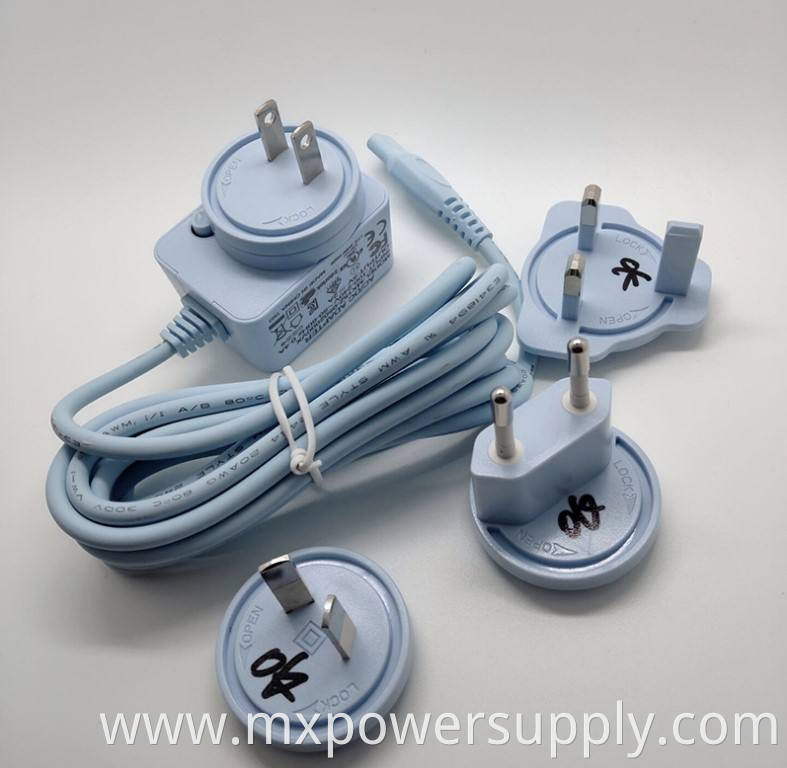 Universal 7.5V1.6A 12W 6v2a 9v1.5a 12v1.25a Universal Power Adapters with removeable plugs